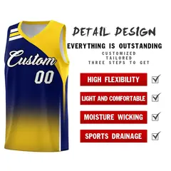 Navy Gold Gradient Basketball Jersey Sports Uniform 2