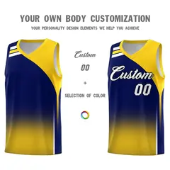 Navy Gold Gradient Basketball Jersey Sports Uniform 3