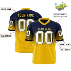 Navy Gold Gradient Fashion Authentic Football Jersey 2