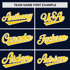 Navy Gold Gradient Side Design Authentic Baseball Jersey 3