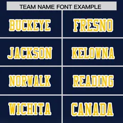 Navy Gold Gradient Side Pattern Authentic Football Jersey 3