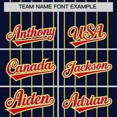 Navy Gold Gradient Stripe Fashion Sleeves Baseball Jersey 3