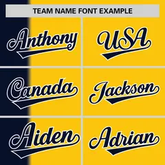 Navy Gold Gradient Stripe Two-Button Softball Jersey 3
