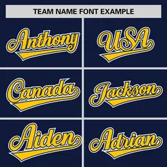 Navy Gold Half Stripe Authentic Baseball Jersey 3