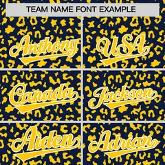 Navy Gold Leopard Print Varsity Letterman Jacket Hoodie 5