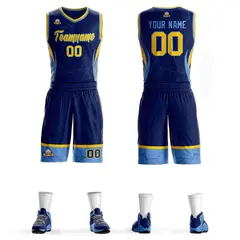Navy Gold-Light Blue Graffiti Lightning Basketball Jersey