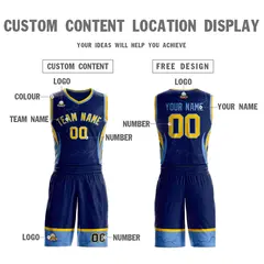 Navy Gold-Light Blue Graffiti Lightning Basketball Jersey 3