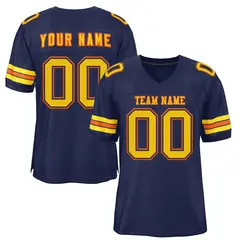 Navy Gold-Orange Classic Style Authentic Football Jersey 1