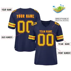 Navy Gold-Orange Classic Style Authentic Football Jersey 2