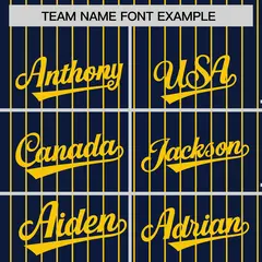 Navy Gold Pinstripe Raglan Varsity Letterman Baseball Jacket 3