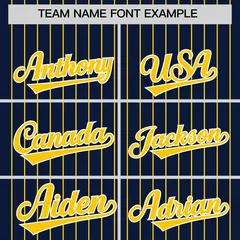 Navy Gold Pinstripe Two-Tone Authentic Baseball Jersey 3