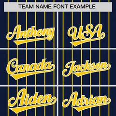 Navy Gold Pinstripe Two-Tone Authentic Baseball Jersey 3