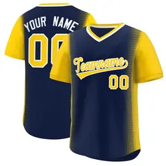 Navy Gold Raglan Pullover Baseball Jersey 1