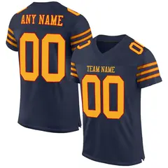 Navy Gold-Red Classic Style Mesh Authentic Football Jersey 1