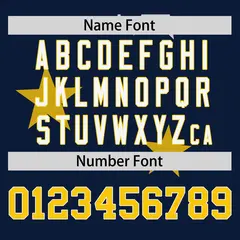 Navy Gold Star Graffiti Two-Button Baseball Jersey 4