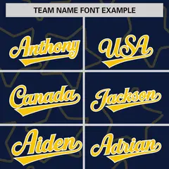 Navy Gold Star Pattern Varsity Full-Snap Letterman Baseball Jacket 3