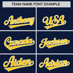 Navy Gold Star Ribbing Authentic Baseball Jersey 3