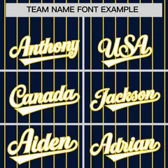 Navy Gold Stripe Raglan Sleeves Fashion Baseball Jersey 3