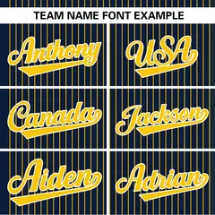 Navy Gold Striped Fashion Two-Button Softball Jersey 4