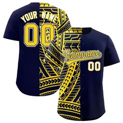 Navy Gold Tribal Split Baseball Jersey 1