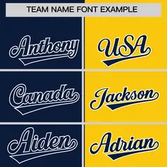 Navy Gold Two Tone Full-Zip Varsity Letterman Bomber Jacket 3
