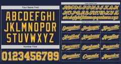 Navy Gold-White Classic Authentic Baseball Jersey 3
