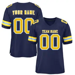 Navy Gold-White Classic Style Authentic Football Jersey 1