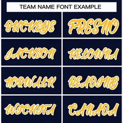 Navy Gold-White Classic Style Hockey Jersey 3