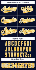 Navy Gold-White Classic Style Hockey Jersey 3