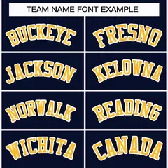 Navy Gold-White Classic Style Hockey Jersey 3