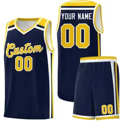 Navy Gold White Color Charge Series Basketball Jersey 1