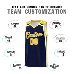 Navy Gold White Color Charge Series Basketball Jersey 4
