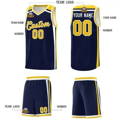 Navy Gold White Color Charge Series Basketball Jersey 5