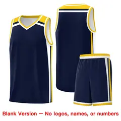 Navy Gold White Color Charge Series Basketball Jersey 7