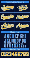 Navy Gold White-Powder Blue Classic Style Hockey Jersey 3