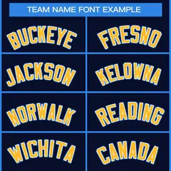 Navy Gold White-Powder Blue Classic Style Hockey Jersey 3