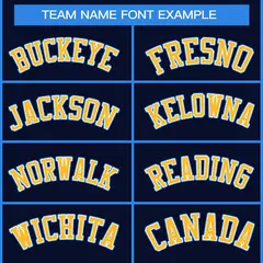 Navy Gold White-Powder Blue Classic Style Hockey Jersey 3