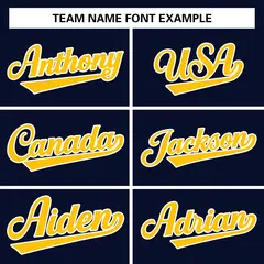 Navy Gold White Raglan Varsity Full-Snap Letterman Jacket 3