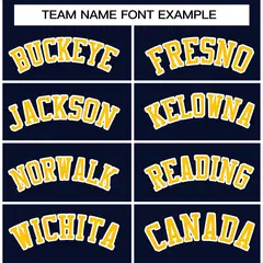 Navy Gold White Raglan Varsity Full-Snap Letterman Jacket 3