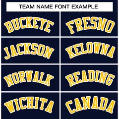 Navy Gold White Raglan Varsity Full-Snap Letterman Jacket 5