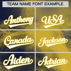 Navy Gold White Skeleton Graffiti Quick Dry Baseball Jersey 3