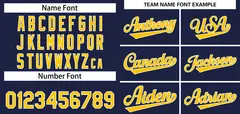 Navy Gold-White Solid Authentic Classic Baseball Jersey 3