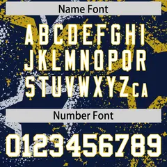 Navy Gold-White Star Graffiti Pattern Football Jersey 4