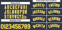 Navy Gold-White Stripe Authentic Fashion Baseball Jersey 3