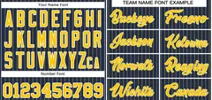 Navy Gold-White Stripe Authentic Fashion Baseball Jersey 3