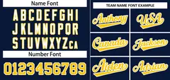 Navy Gold-White Stripe Raglan Baseball Jersey 3