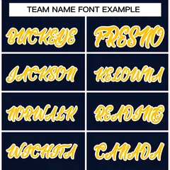 Navy Gold-White Varsity Full-Snap Letterman Jacket 3