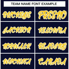 Navy Gold-White Varsity Full-Snap Letterman Jacket 5
