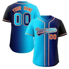 Navy Gradient Fashion Authentic Baseball Jersey