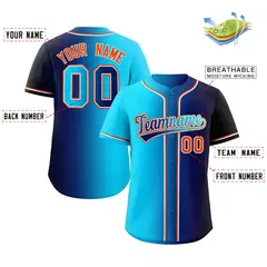 Navy Gradient Fashion Authentic Baseball Jersey 2